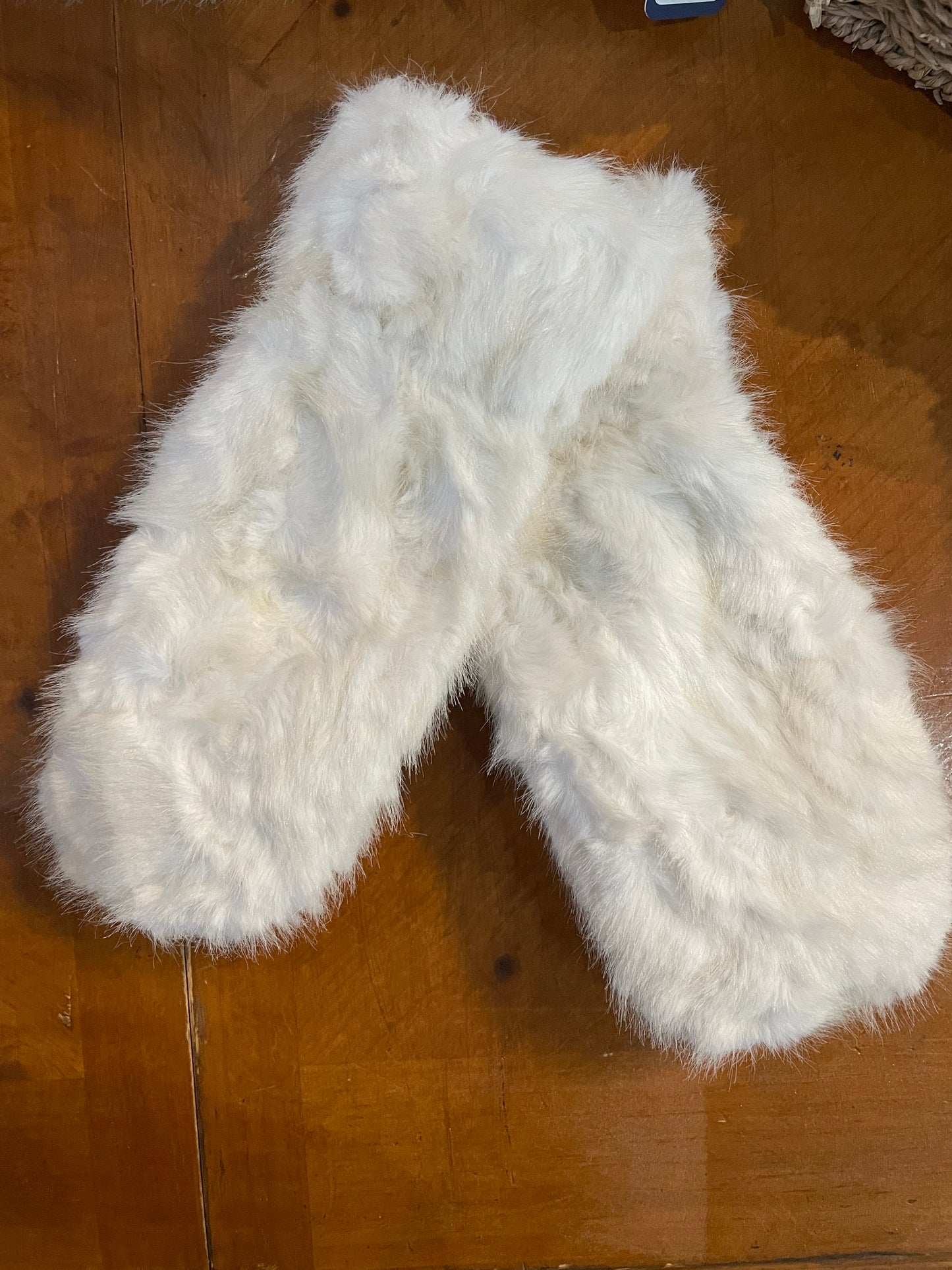 White Furry Mittens