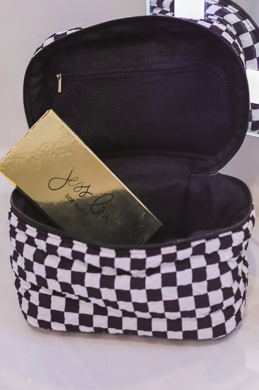 Quilted Makeup Bag -Checkered