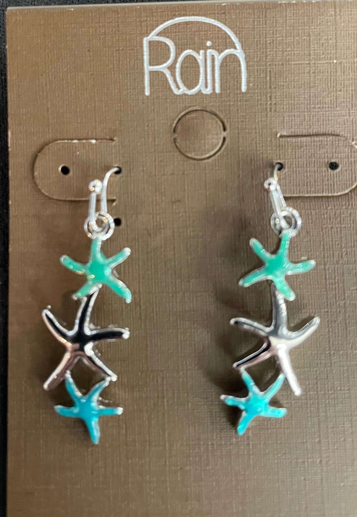 Aqua & Silver Starfish Earrings - Style Junkie Boutique