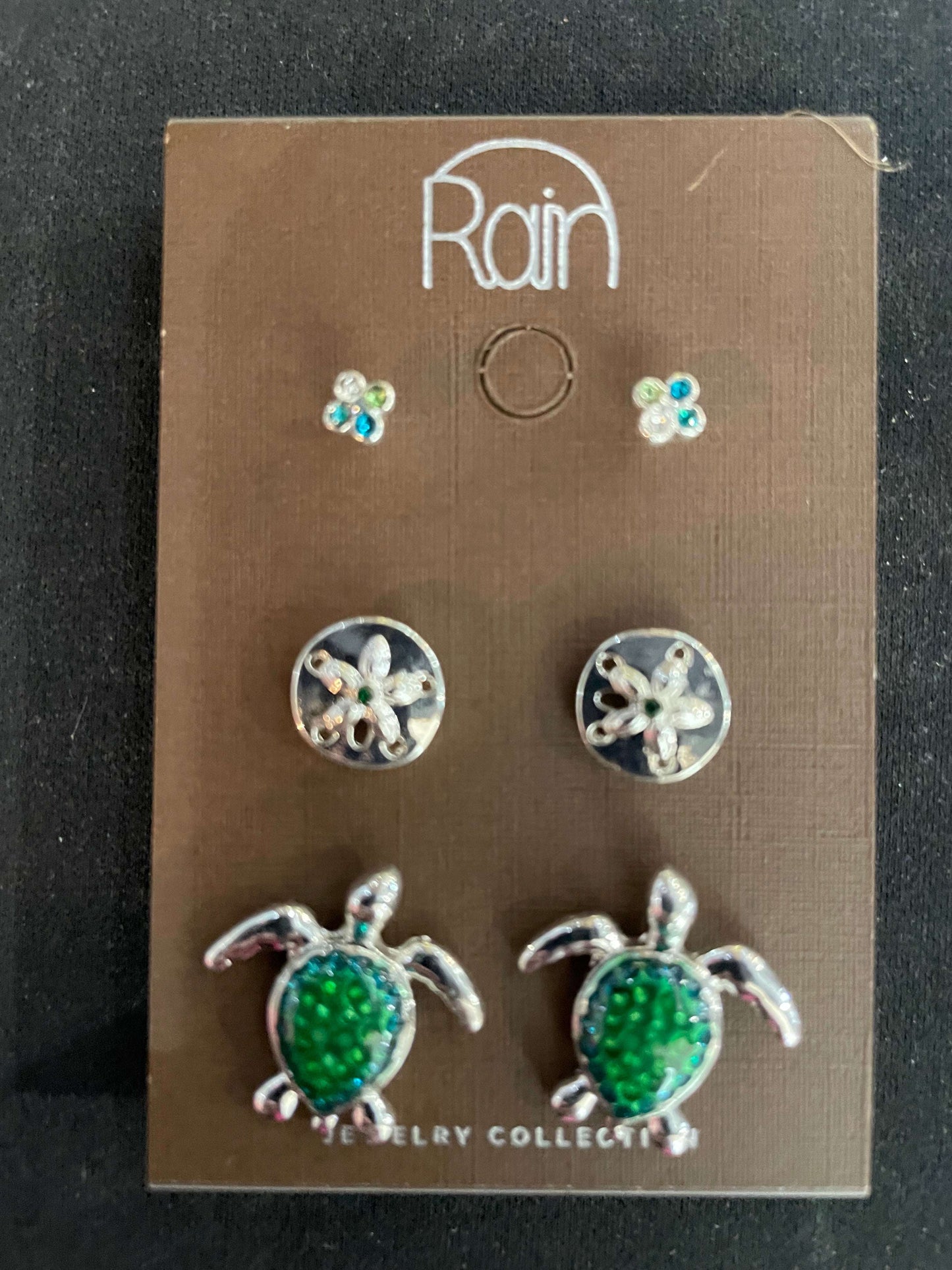 Turtle, Sand Dollar & Green Stud Earring Set - Style Junkie Boutique