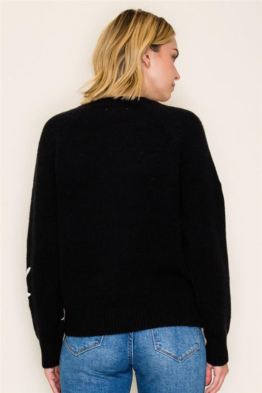Black Floral Sweater