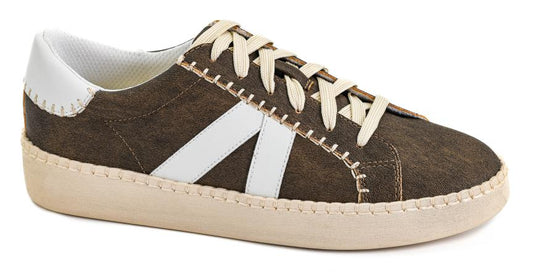 Chocolate brown lace-up sneaker by Corky's Footwear with soft footbed, lightweight design, and durable sole for everyday comfort and style