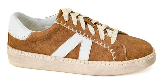 Cognac lace-up sneaker by Corky's Footwear with soft footbed, lightweight design, and durable sole for everyday comfort and style