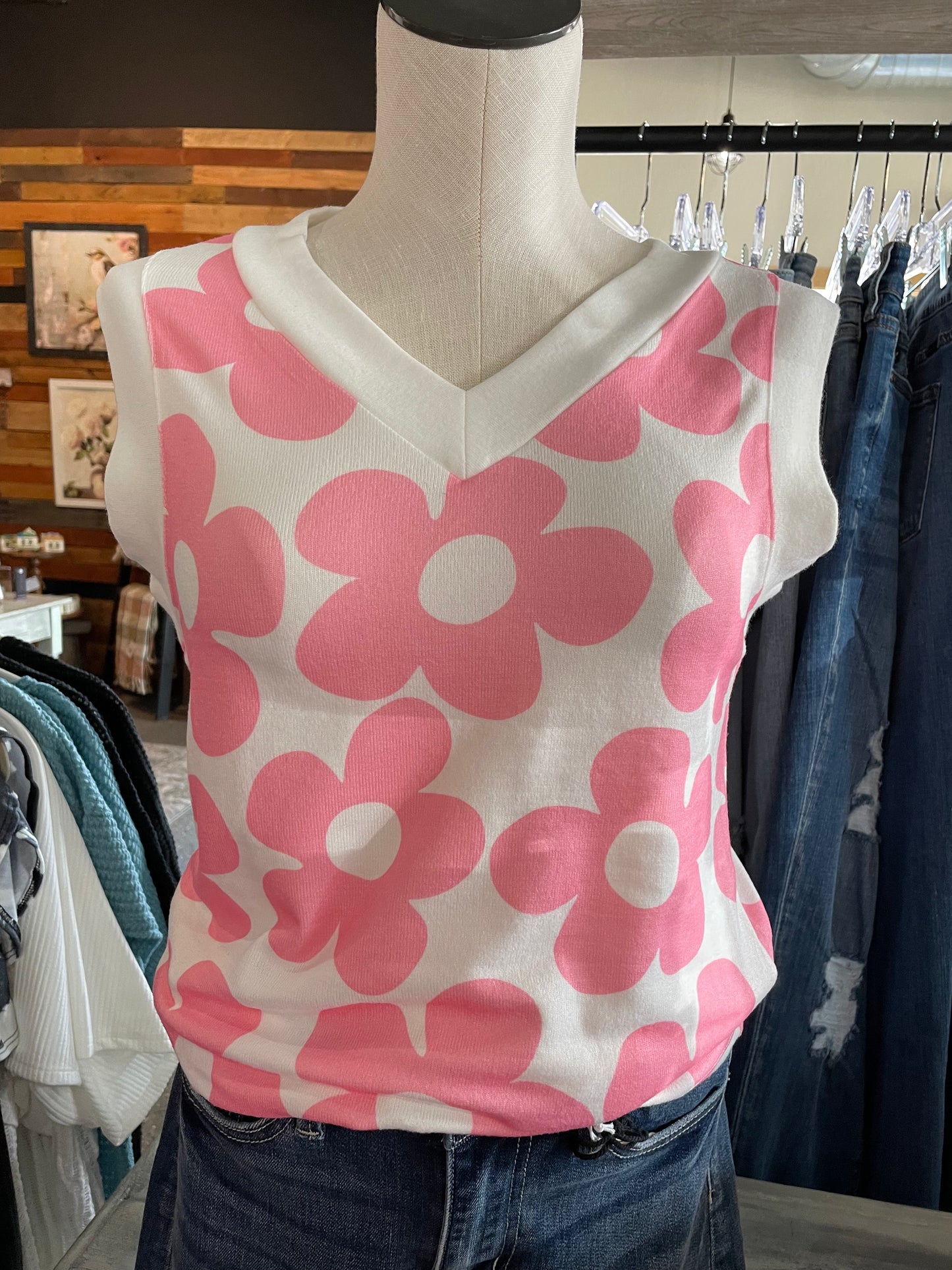 Pink Floral Tank