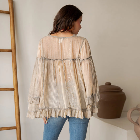 Sheer Ruffled Blouse