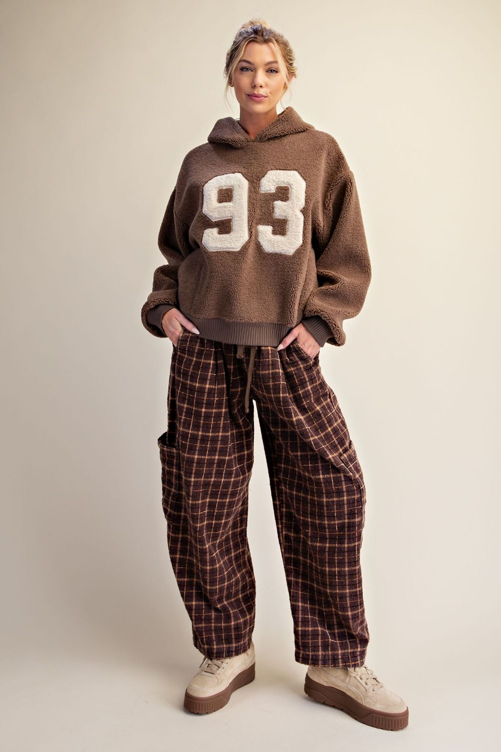 Mocha Sherpa Hooded Pullover