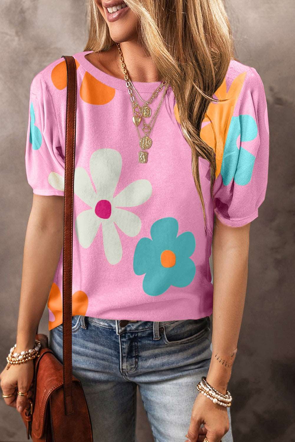 Pink Flower Bubble Sleeve
