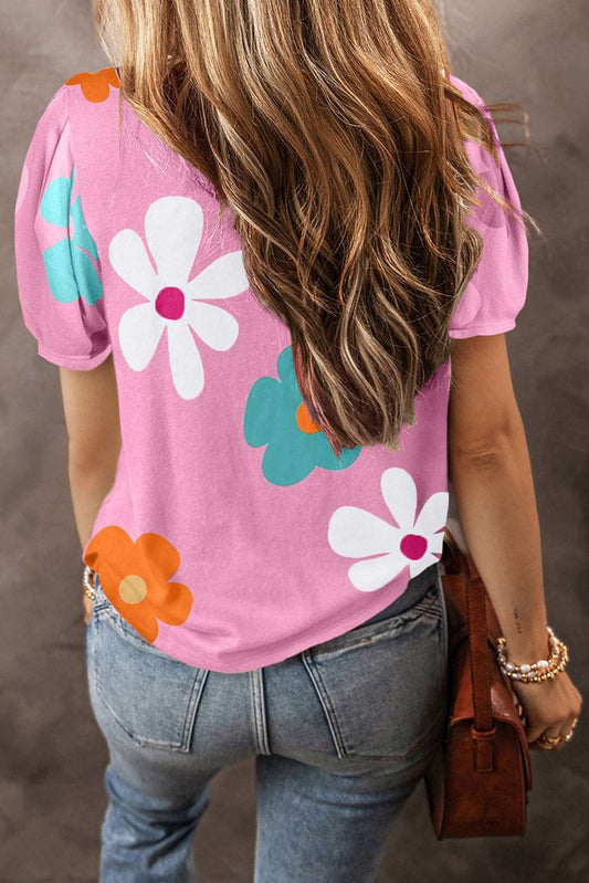 Pink Flower Bubble Sleeve