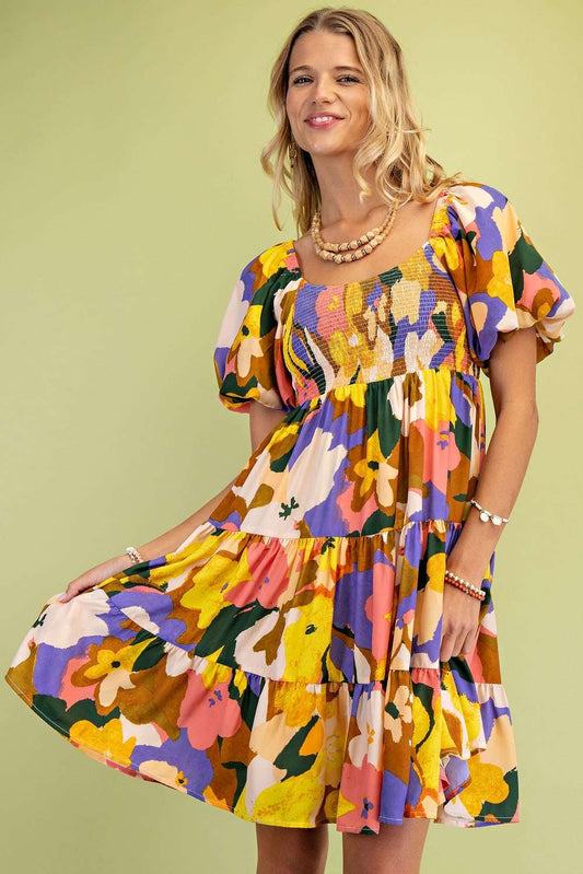 Fall Floral Mini Dress