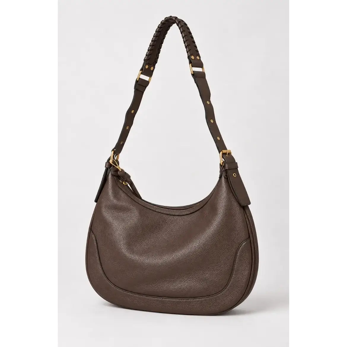 Coffee Vegan Leather Hobo Bag