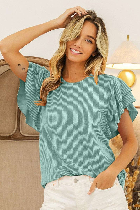 Sage Ruffle Sleeve