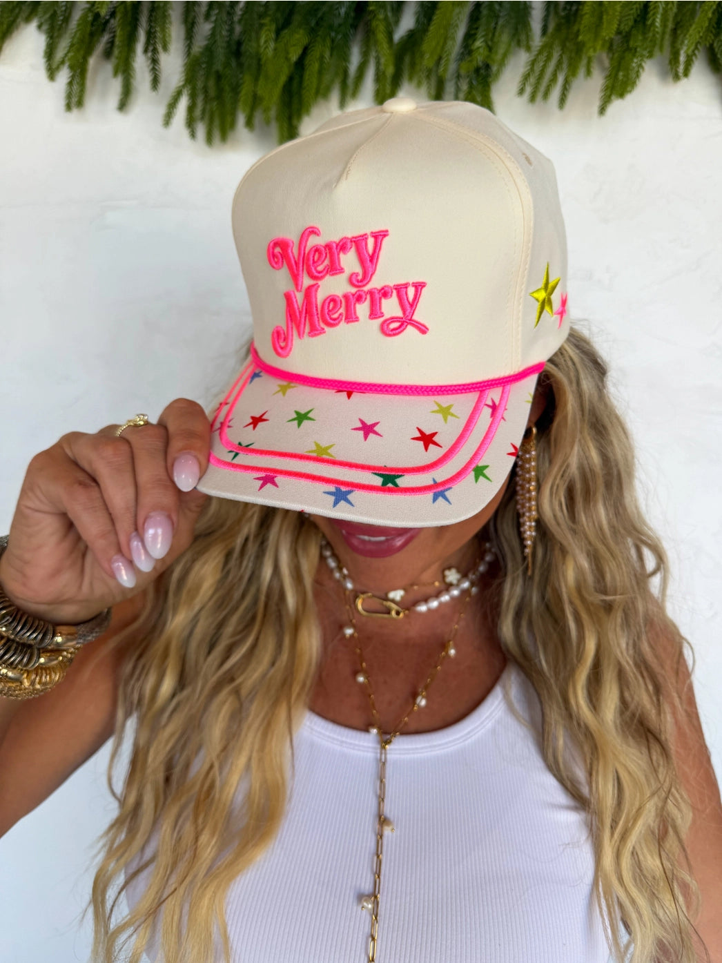 Very Merry Embroidered Snapback Hat