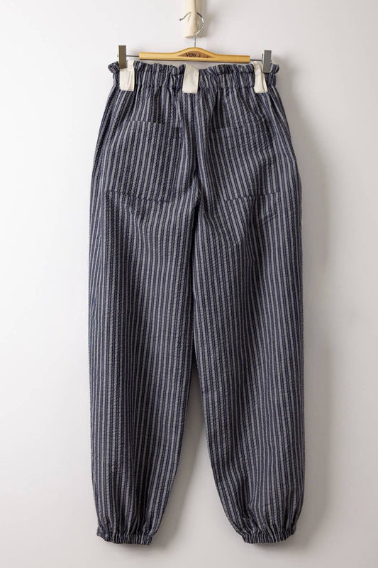 Navy Striped Bow Pants