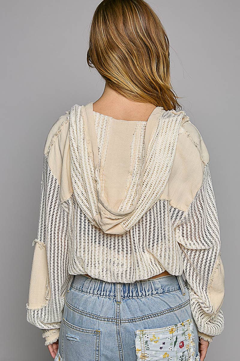 Cream Crochet Hoodie