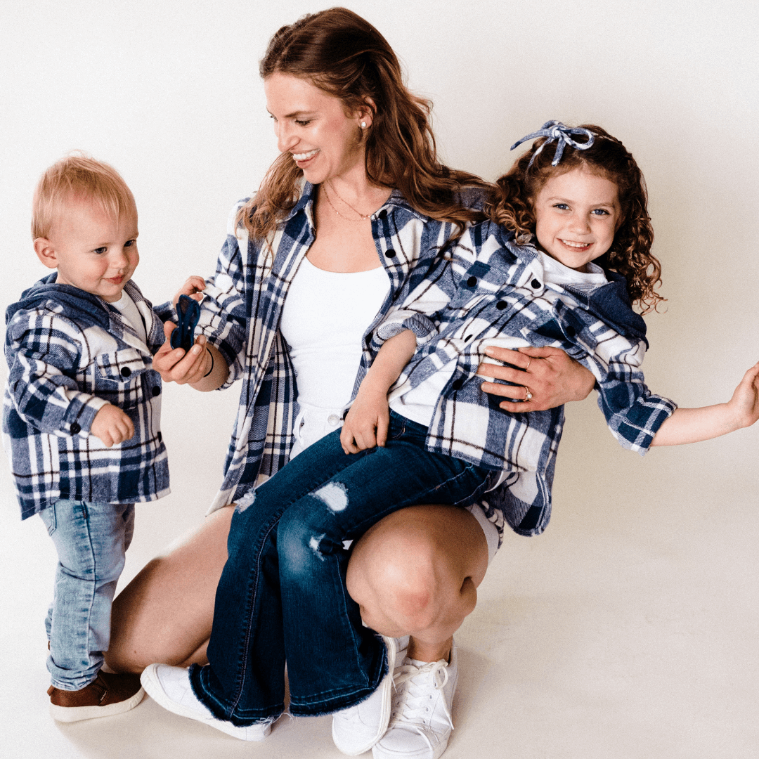 Mommy & Me Navy Plaid Flannel