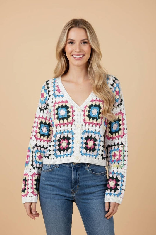 Granny Square Crochet Cardigan