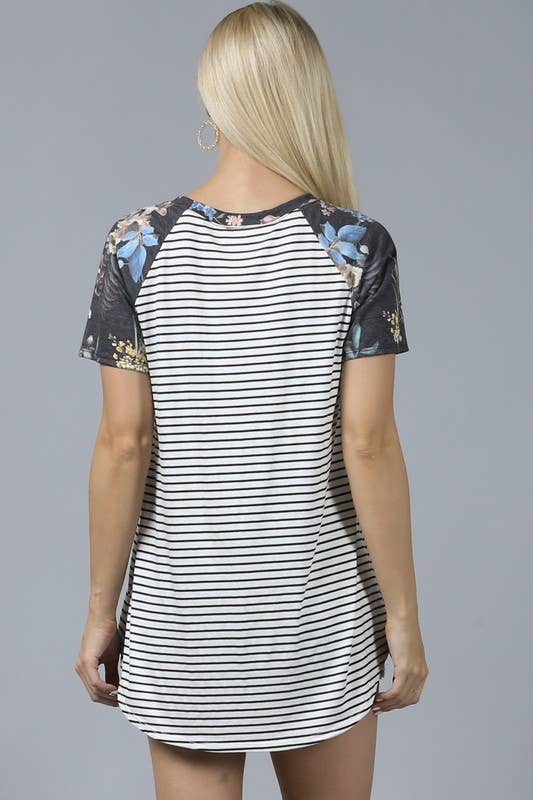 Striped & Floral Top