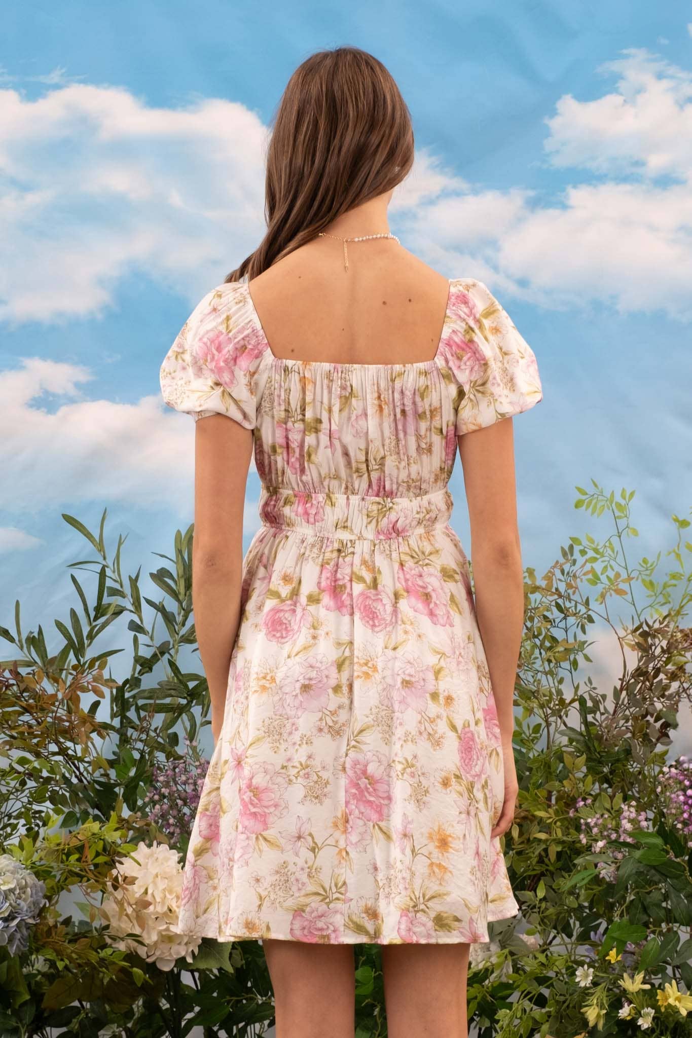 Pink Floral Mini Dress