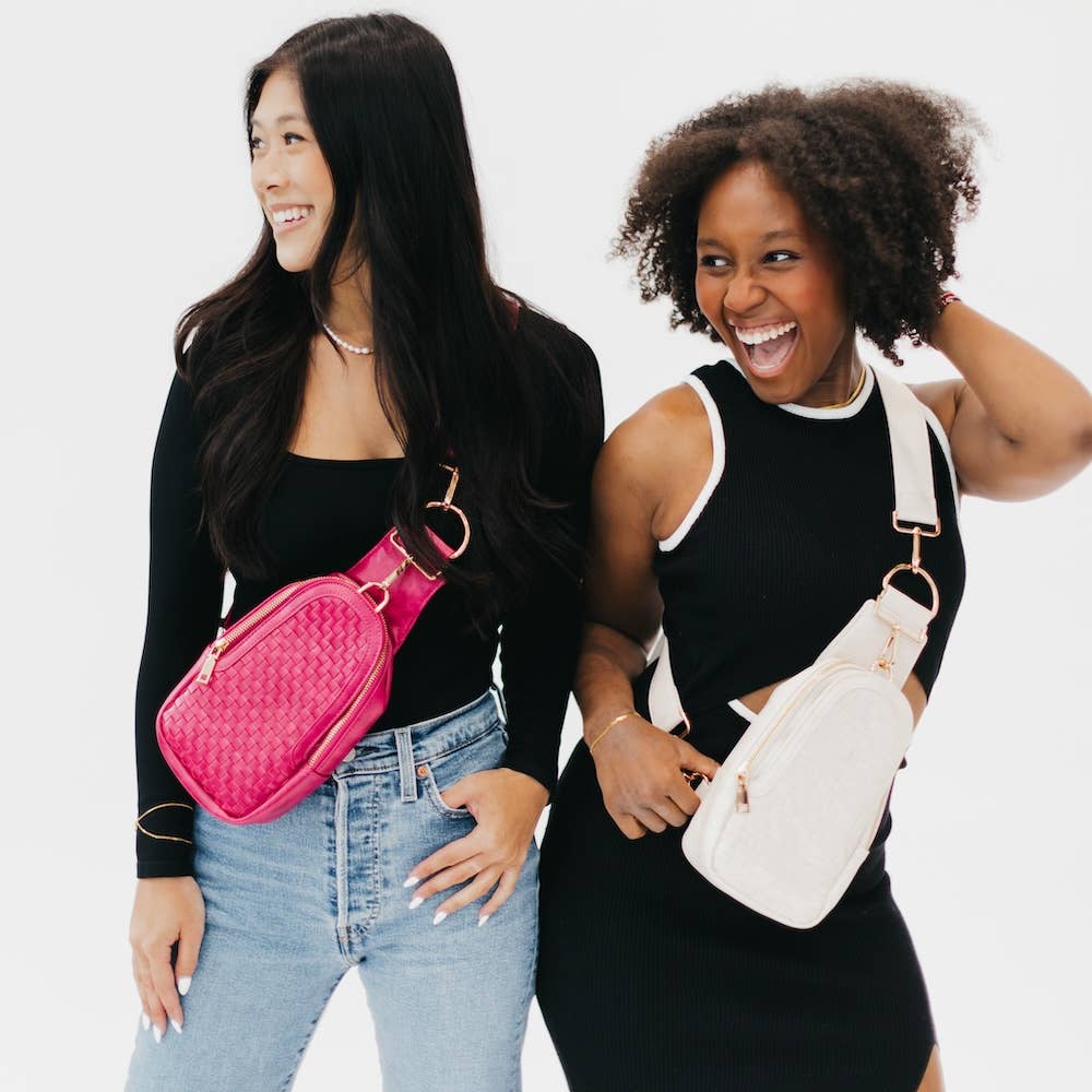 Pretty Simple - Waverly Woven Sling Bag (Free Strap Extender!) - Black