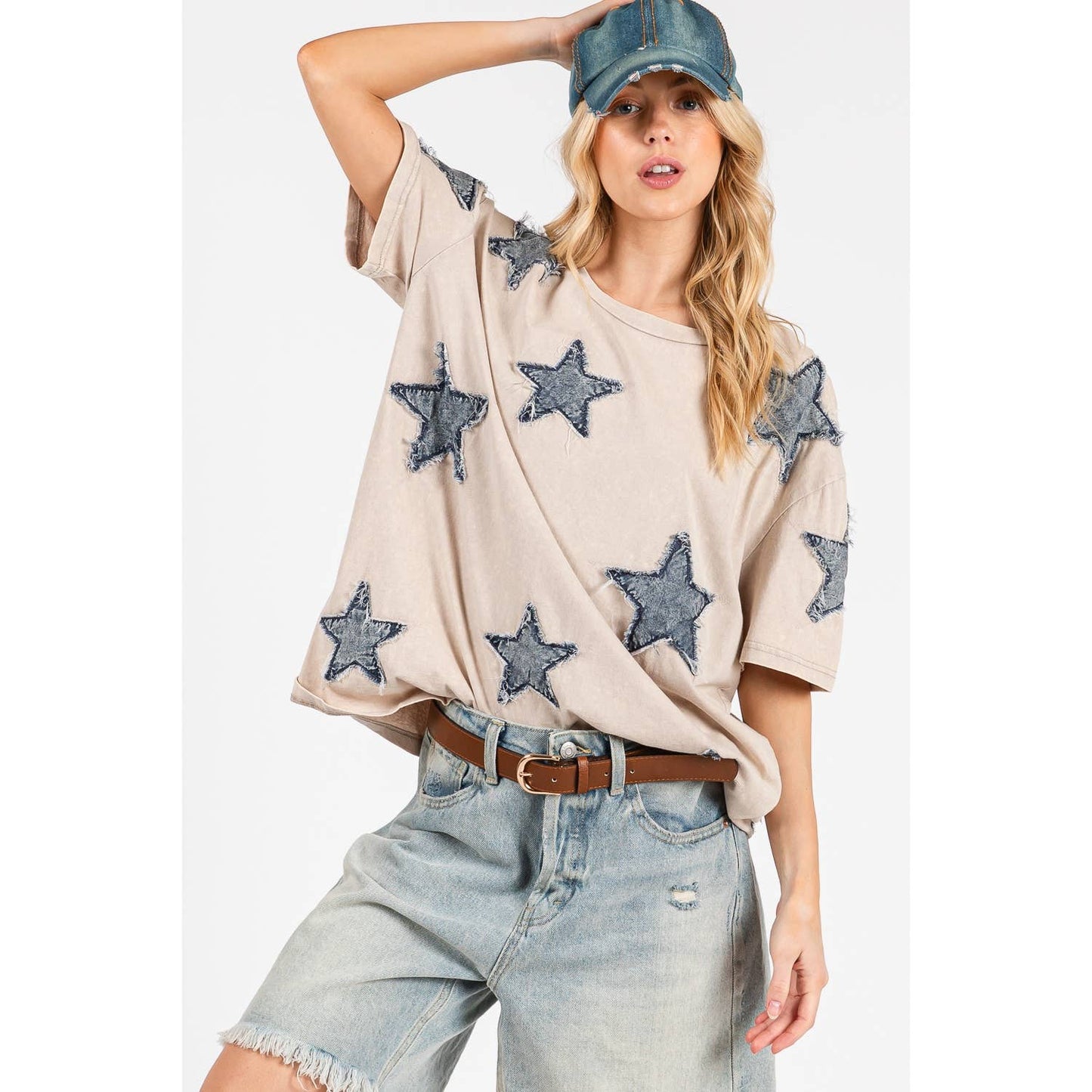 Frayed Denim Star Tee