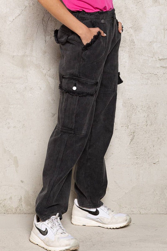 POL Black Cargo Pants