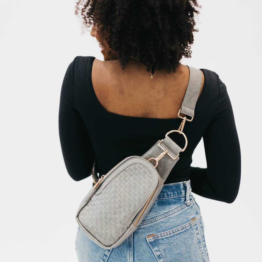 Pretty Simple - Waverly Woven Sling Bag (Free Strap Extender!) - Black