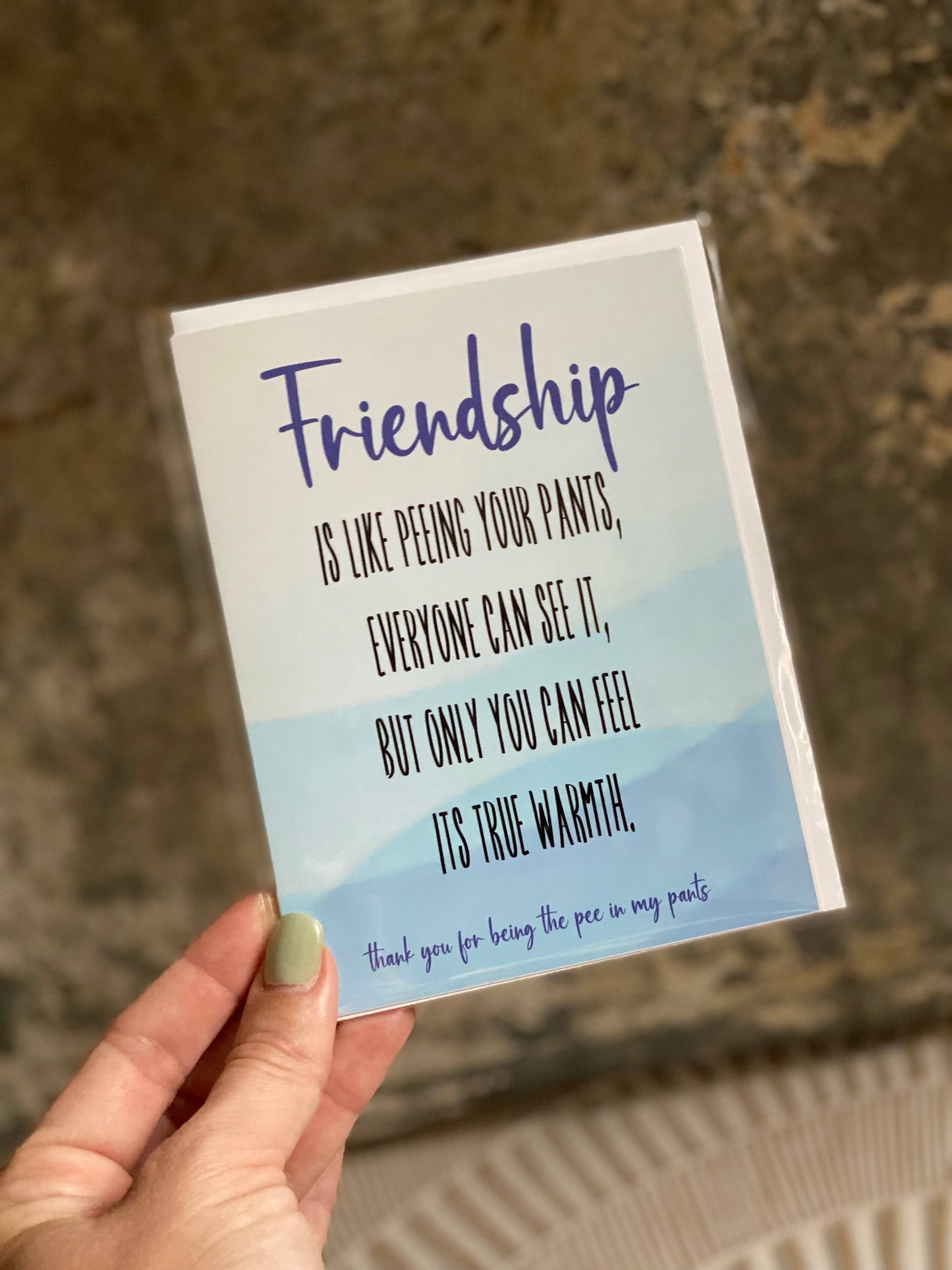 Crooked Halo - Friendship is like Pee Greeting Card