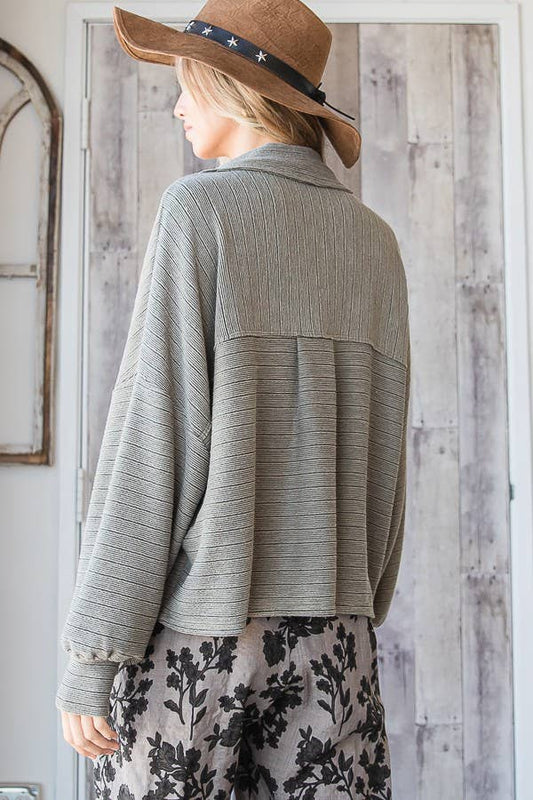 olive green cropped jacket