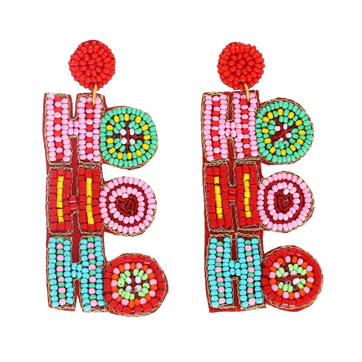 HO HO HO Beaded Earrings