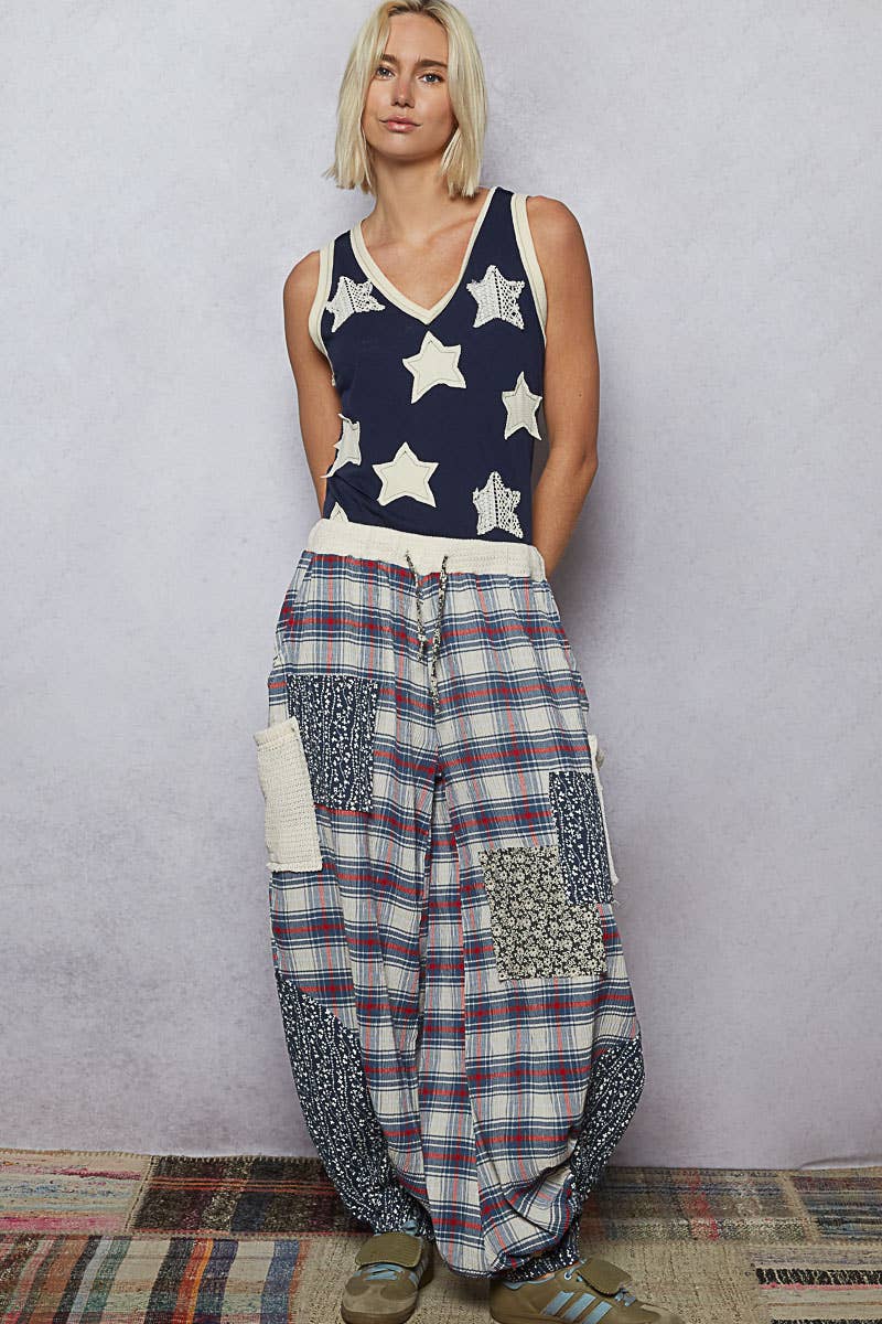 Star Patch Tank Navy