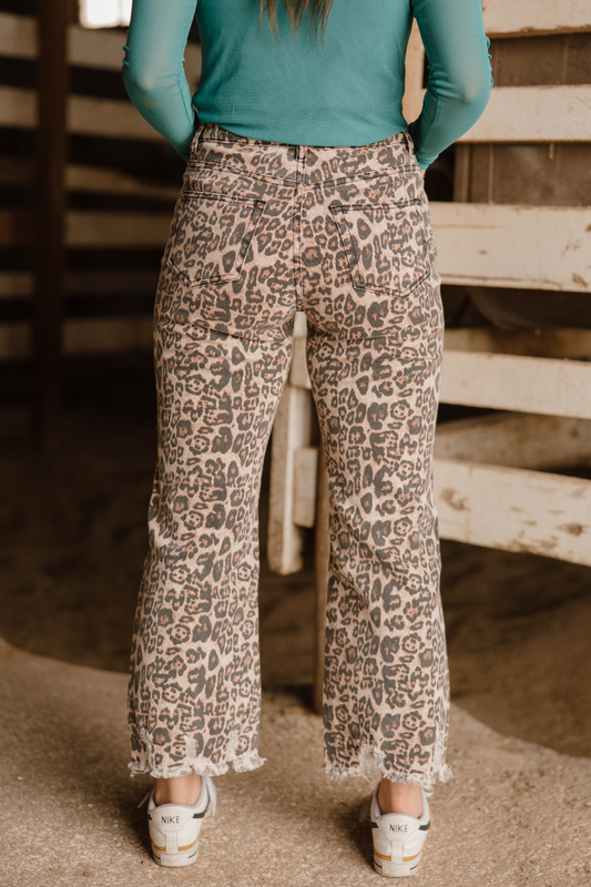 Leopard Distressed Jeans