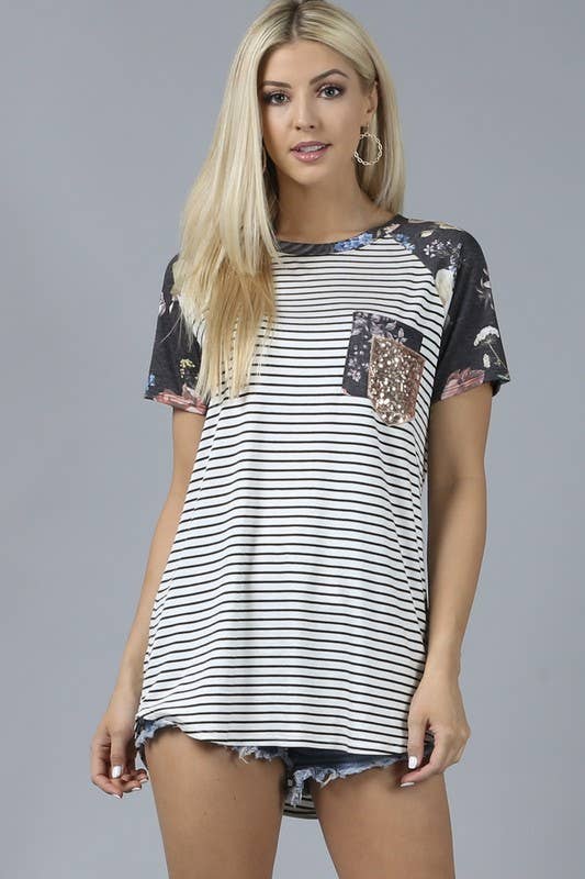 Striped & Floral Top