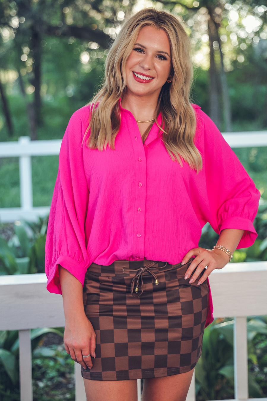 Jess Lea Pink Button Up Blouse