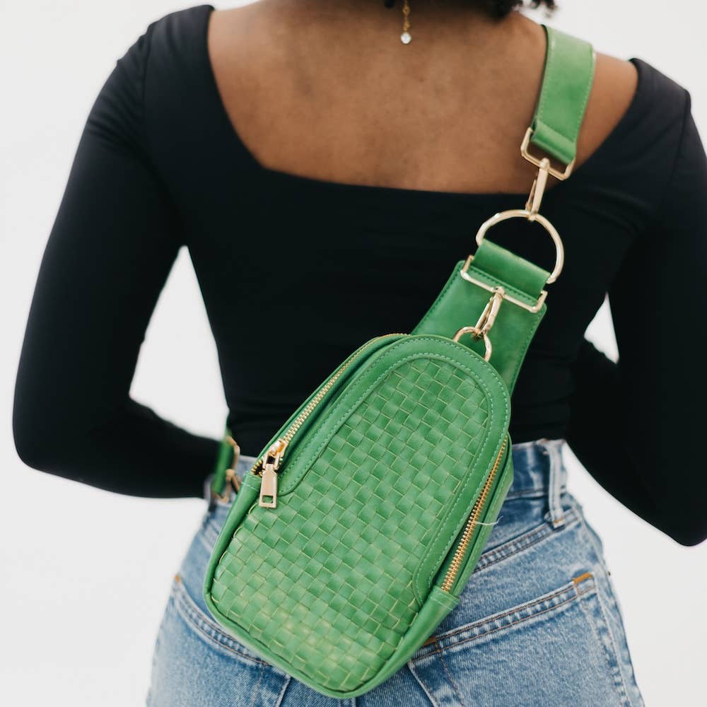 Pretty Simple - Waverly Woven Sling Bag (Free Strap Extender!) - Black