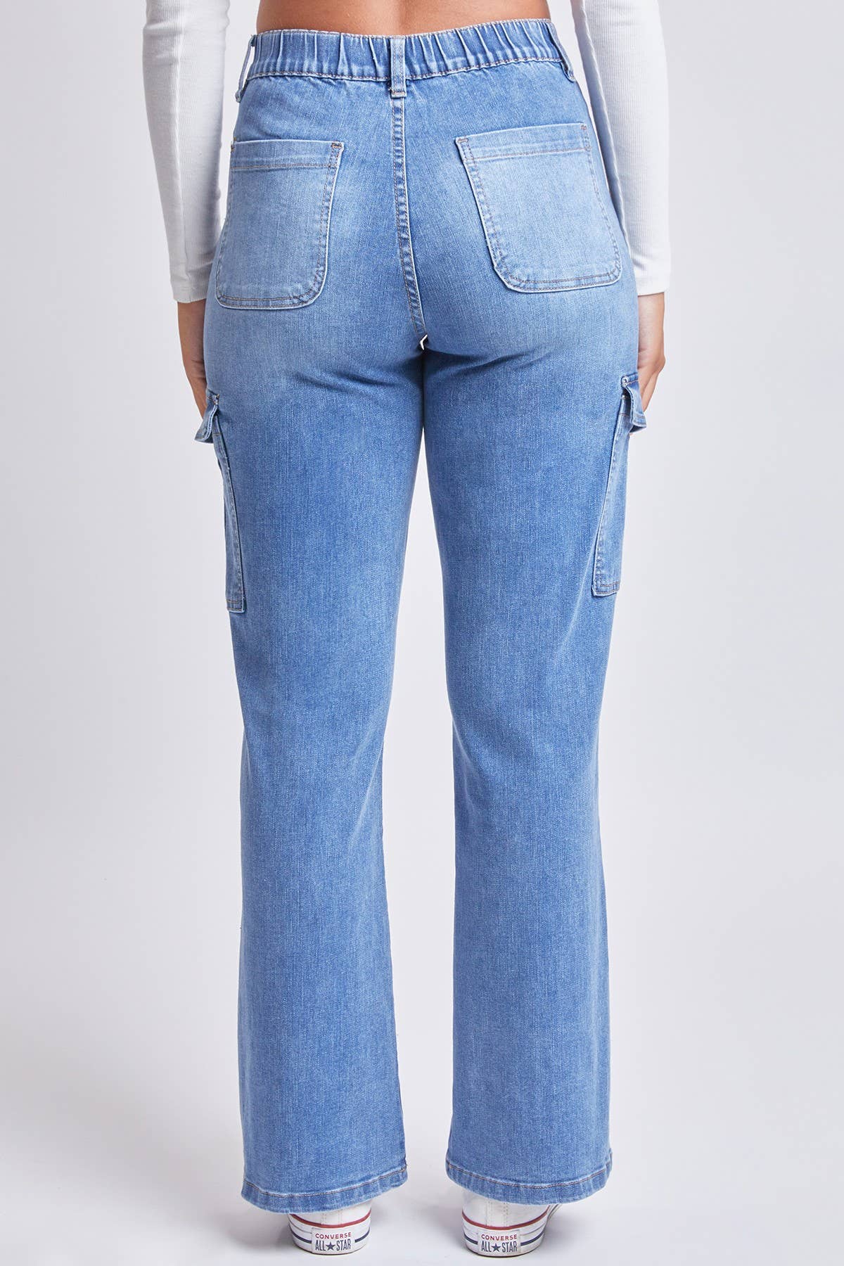 High Rise Straight Leg Cargo Jean