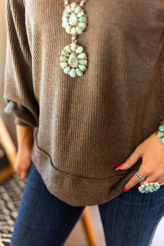 Oatmeal V Neck Tunic