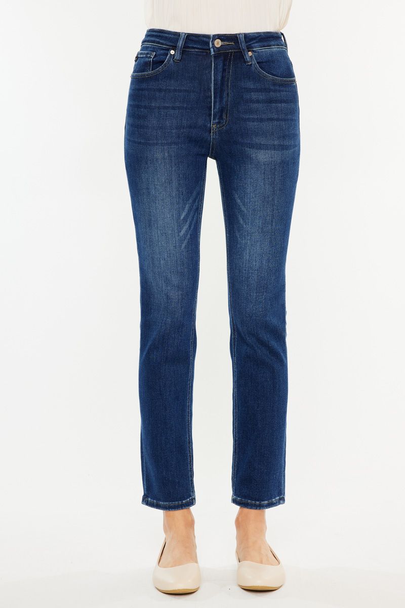 KanCan High Rise Slim Straight Dark