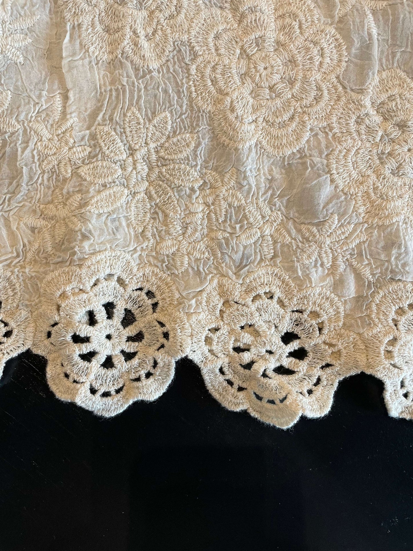 Natural Crochet Trim Top