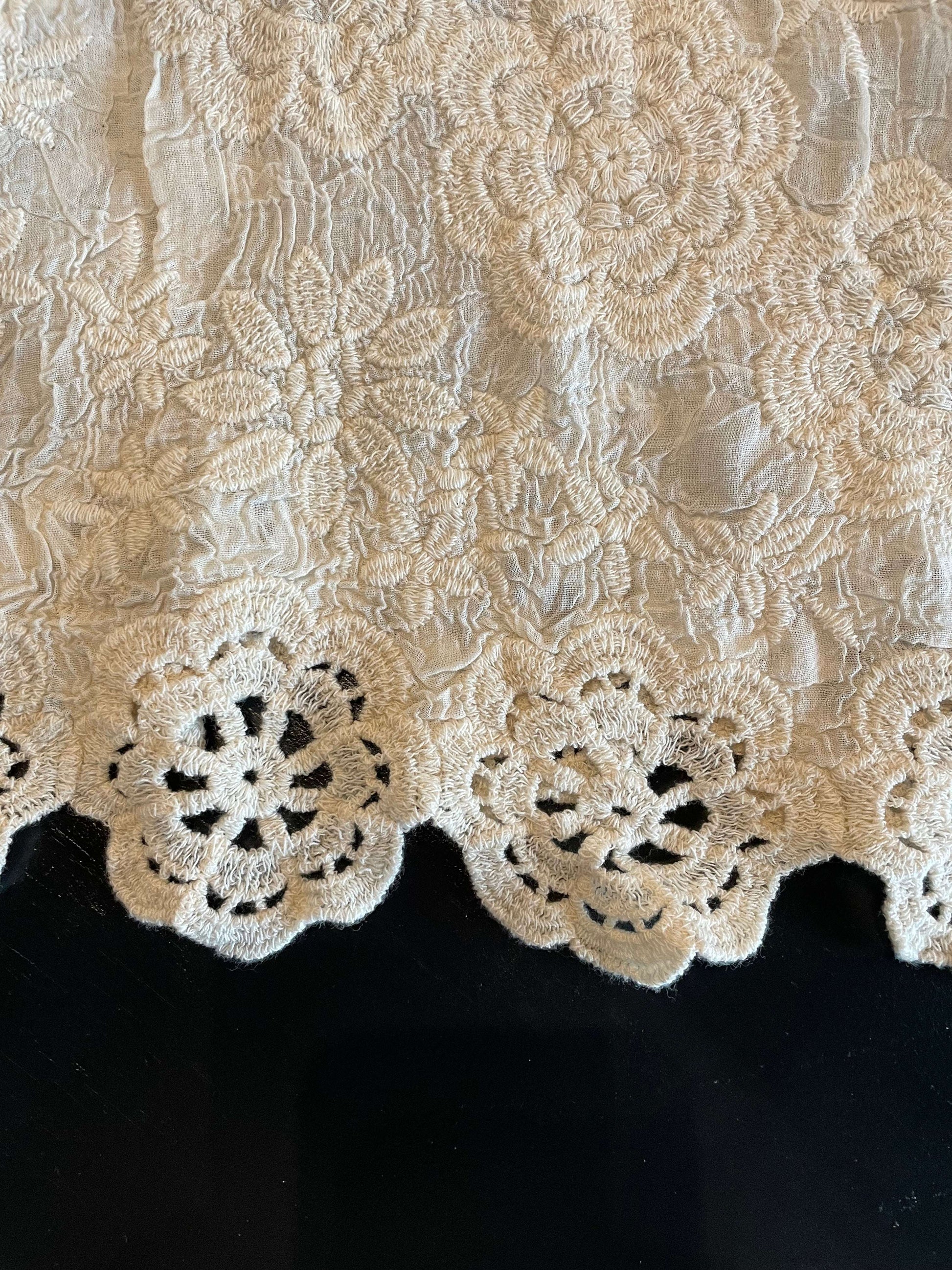 Natural Crochet Trim Top