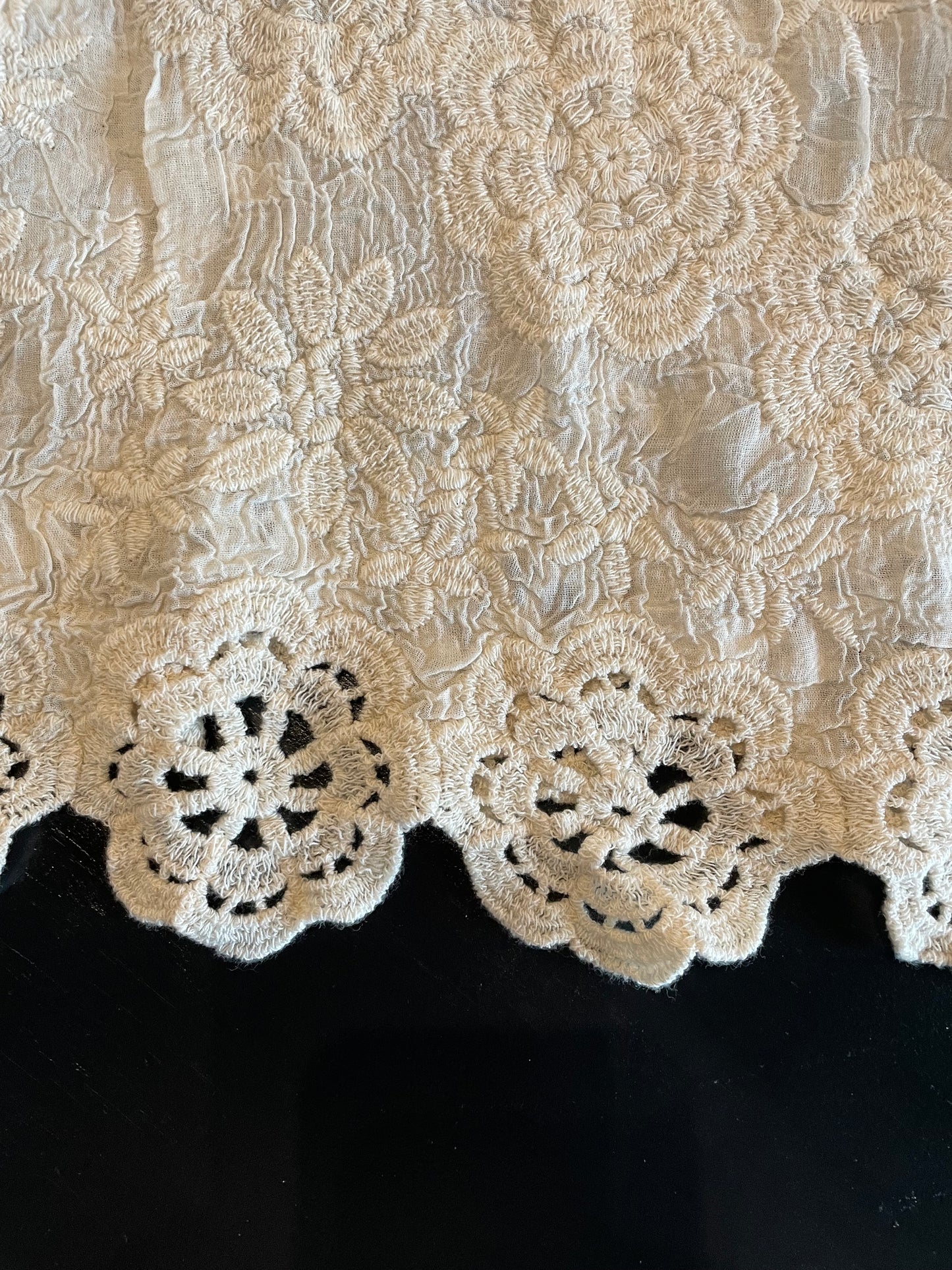 Natural Crochet Trim Top