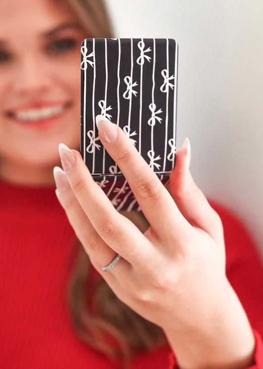 Compact Mirror - Bows & Stripes