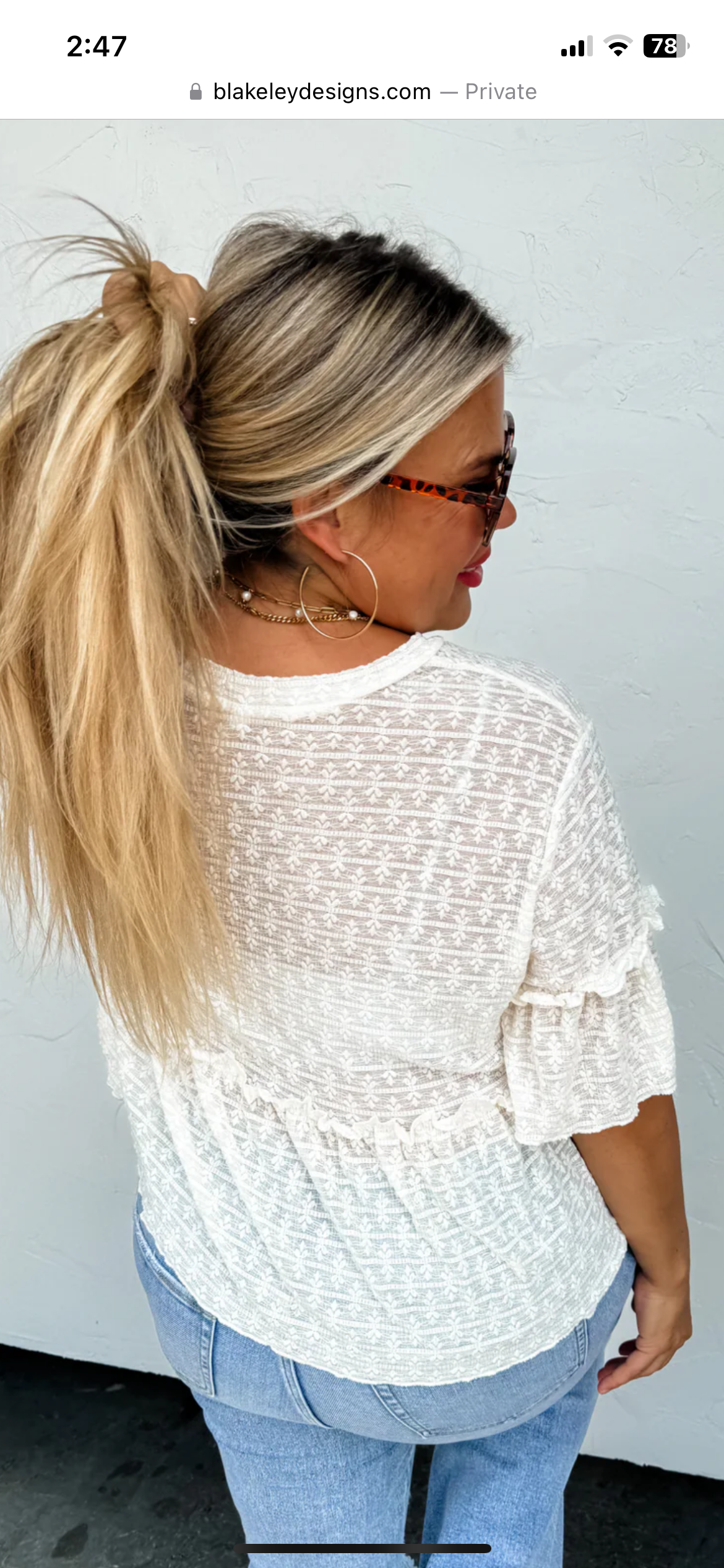 Cream Lace Top