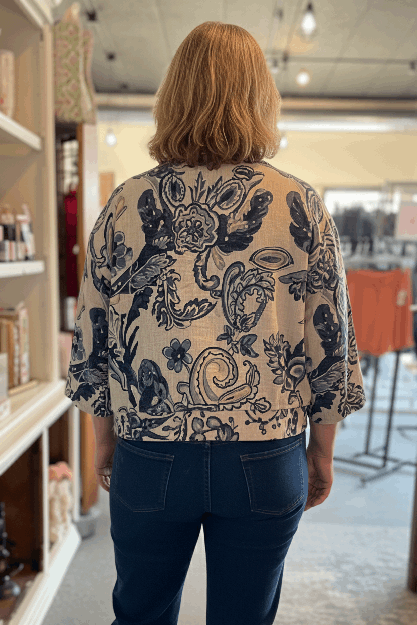 Paisley Dolman Sleeve Blouse