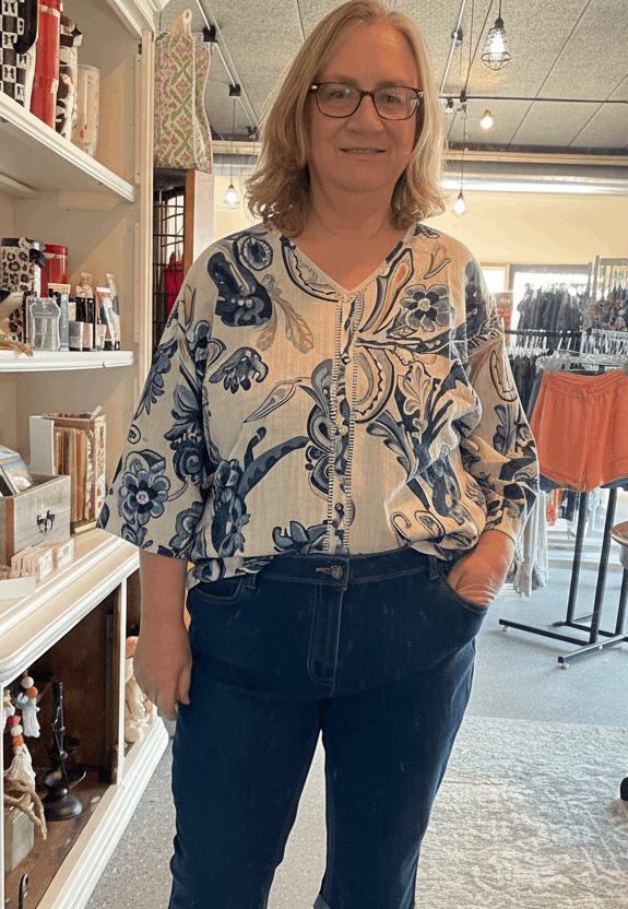 Paisley Dolman Sleeve Blouse