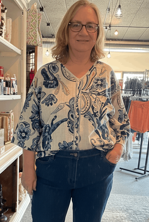 Paisley Dolman Sleeve Blouse