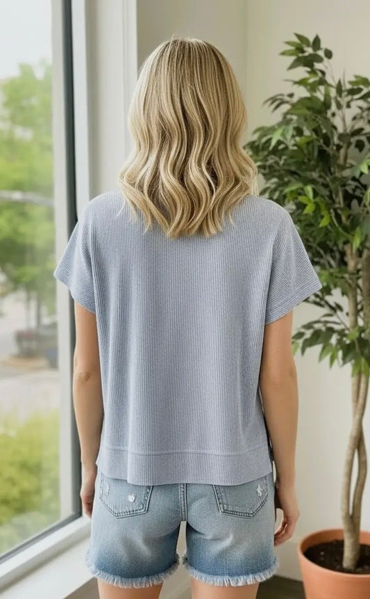 Light Blue Textured Top