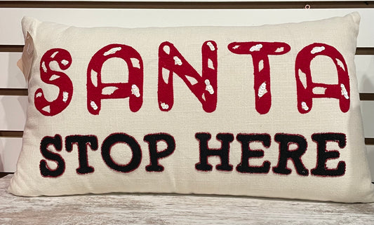Christmas Pillow - Santa Stops Here