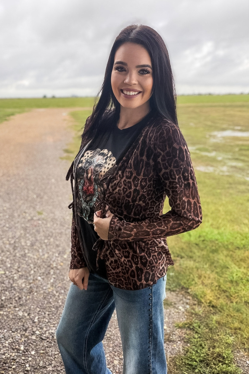 Leopard Tie Cardigan