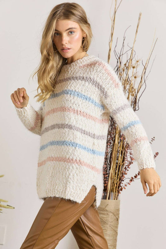 Striped Popcorn Sweater