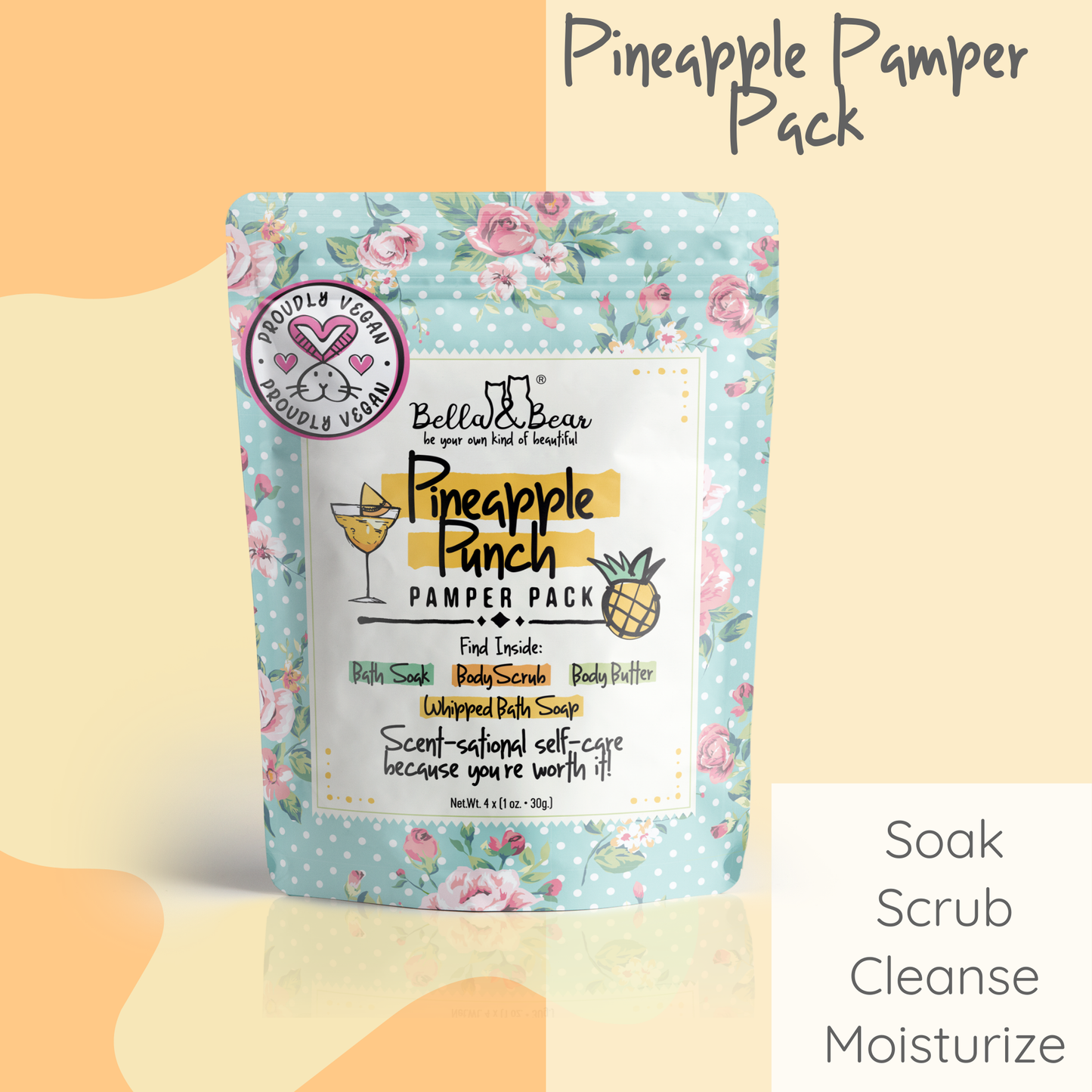 Bella & Bear - Pineapple Punch Pamper Pack - Travel Size Self Care Gift Set